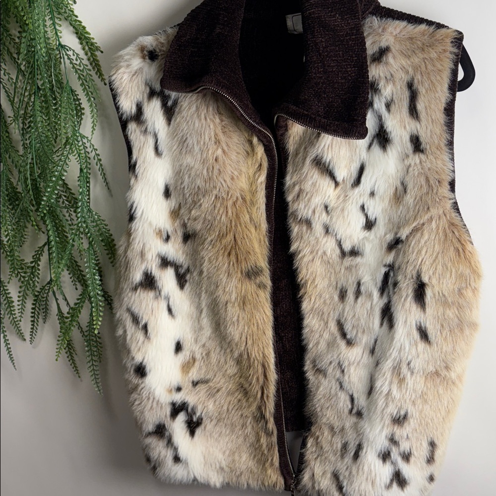 Lisa International Textured Brown Vest